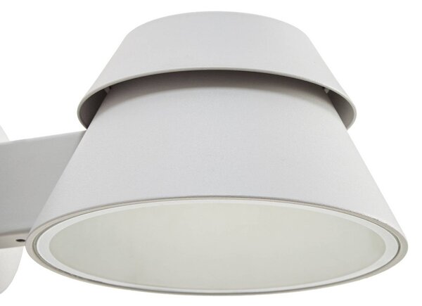 Kinkiet zewnętrzny LED Moena Lucande, aluminiowy / szary / cynkowy, aluminium, nowoczesny