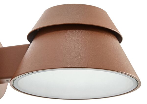 Kinkiet zewnętrzny LED Moena Lucande, brązowy / rdzawy, aluminium, nowoczesny