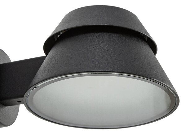 Kinkiet zewnętrzny LED Moena Lucande, czarny, aluminium, nowoczesny
