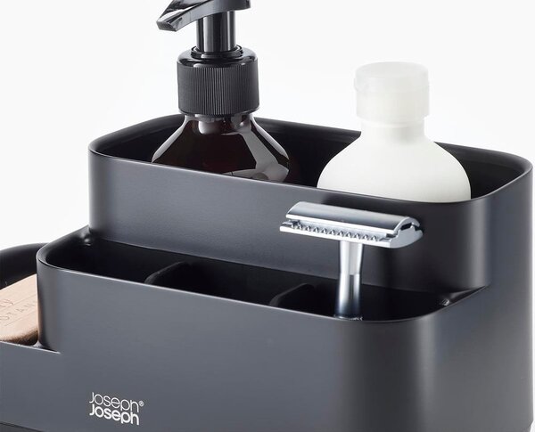 Czarny plastikowy organizer łazienkowy EasyStore – Joseph Joseph