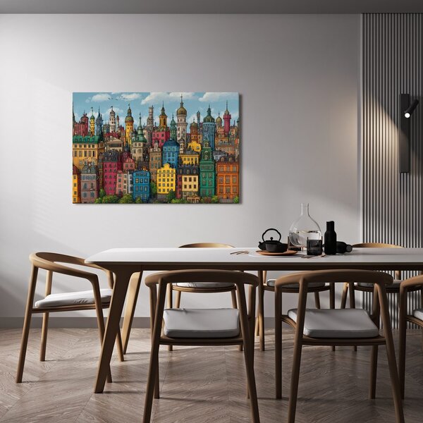 Obraz kolorowa panorama miasta