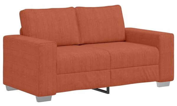 Sofa dwuosobowa czerwono-pomaraÅczowa 160x77x82 cm tkanina sztruksowa
