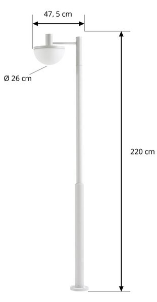 Lampa zewnętrzna LED Lucande Toras, jasnoszara, 1-punktowa, sściemniana (CCT) Toras Lucande, możliwość ściemniania, aluminiowy / szary / cynkowy, aluminium, nowoczesny