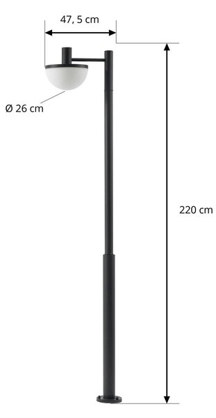 Lampa zewnętrzna LED Lucande Toras, czarna, 1-punktowa, ściemniana w zakresie Toras Lucande, możliwość ściemniania, czarny, aluminium, nowoczesny