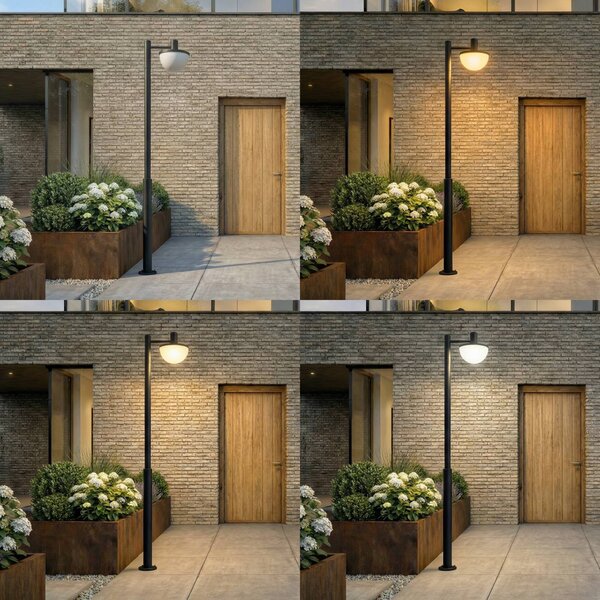 Lampa zewnętrzna LED Lucande Toras, czarna, 1-punktowa, ściemniana w zakresie Toras Lucande, możliwość ściemniania, czarny, aluminium, nowoczesny