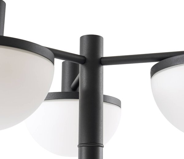 Lampa zewnętrzna LED Lucande Toras, czarna, 3-punktowa, ściemniana Toras Lucande, możliwość ściemniania, czarny, aluminium, nowoczesny