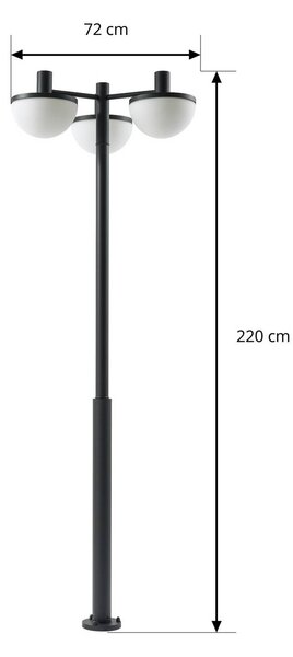Lampa zewnętrzna LED Lucande Toras, czarna, 3-punktowa, ściemniana Toras Lucande, możliwość ściemniania, czarny, aluminium, nowoczesny