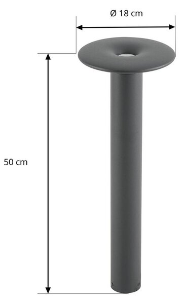 Słupek oświetleniowy LED Haloa Lucande, czarny, aluminium, nowoczesny
