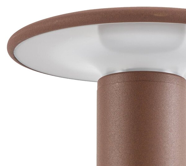 Słupek oświetleniowy LED Haloa Lucande, brązowy / rdzawy, aluminium, nowoczesny