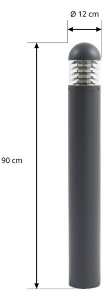 Słupek oświetleniowy LED Skagena Lucande, czarny, aluminium, nowoczesny