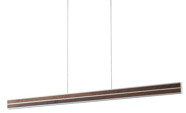Lampa wisząca Lisene Quitani, możliwość ściemniania, ciemne drewno, salon / jadalnia, aluminium, design
