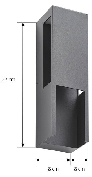 Kinkiet zewnętrzny LED Enyra Lindby, czarny, aluminium, nowoczesny