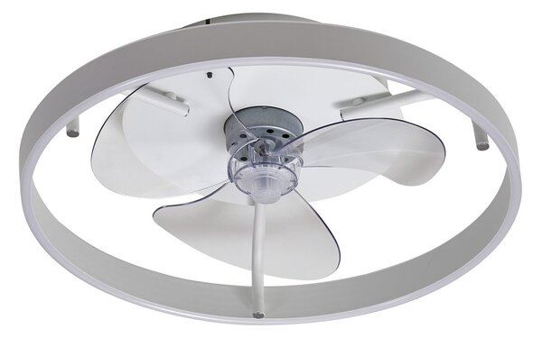Wentylator sufitowy LED Momitu, biały, aluminium, Ø 50 cm – Lindby Lindby, Momitu, ściemnialny, biały, salon, aluminium, nowoczesny