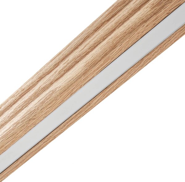 Lampa wisząca Annetta Lucande, możliwość ściemniania, jasne drewno, salon / jadalnia, drewno, nowoczesny
