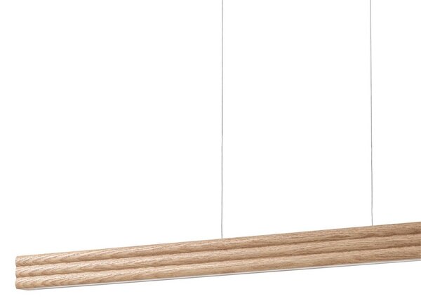 Lampa wisząca Annetta Lucande, możliwość ściemniania, jasne drewno, salon / jadalnia, drewno, nowoczesny