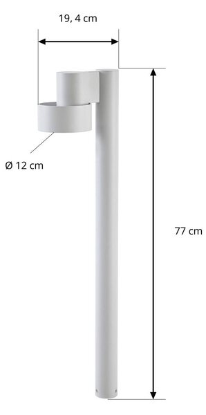 Słupek oświetleniowy LED Lucande Elune, jasnoszara, IP44, wysokość 77 cm Elune, aluminiowy / szary / cynkowy, aluminium, nowoczesny