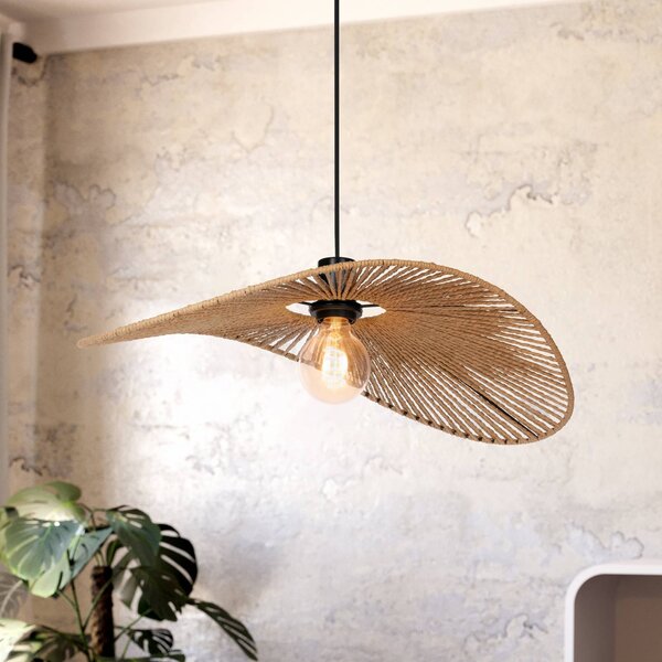 EGLO Lampa wisząca Siruela, możliwość ściemniania, brązowy / rdzawy, salon / jadalnia, papier / lunolit / lunopal