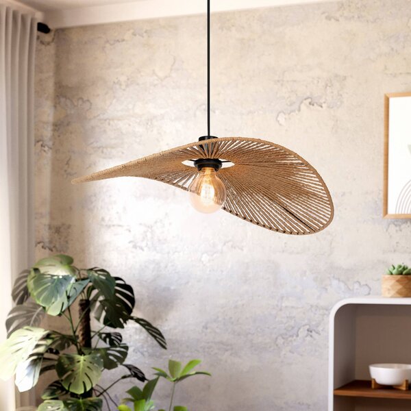 EGLO Lampa wisząca Siruela, możliwość ściemniania, brązowy / rdzawy, salon / jadalnia, papier / lunolit / lunopal
