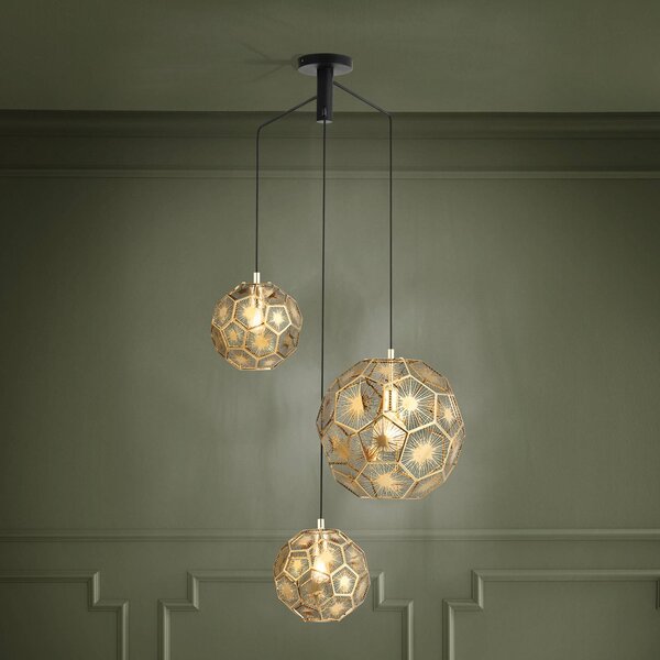 EGLO Lampa wisząca Skoura, możliwość ściemniania, mosiężny / złoty, salon / jadalnia, metal, nowoczesny