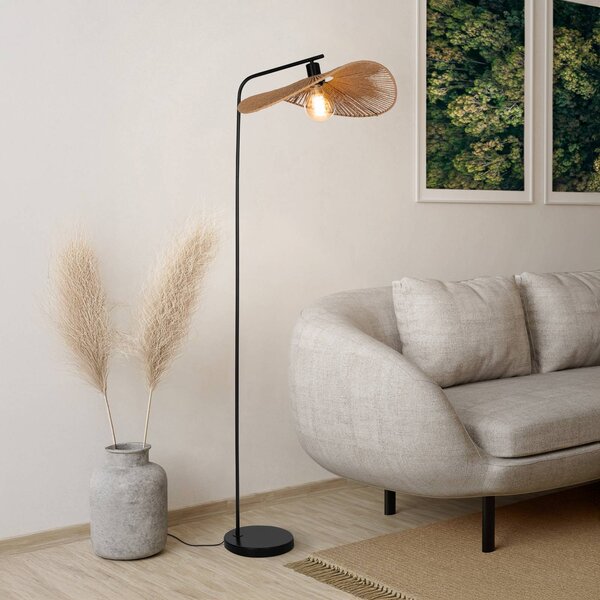 EGLO Lampa stojąca Siruela, brązowy / rdzawy, salon / jadalnia, papier / lunolit / lunopal