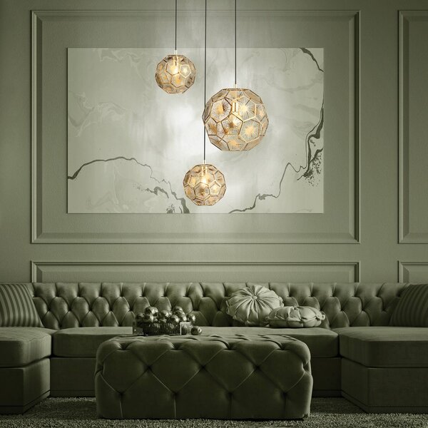 EGLO Lampa wisząca Skoura, możliwość ściemniania, mosiężny / złoty, salon / jadalnia, metal, nowoczesny