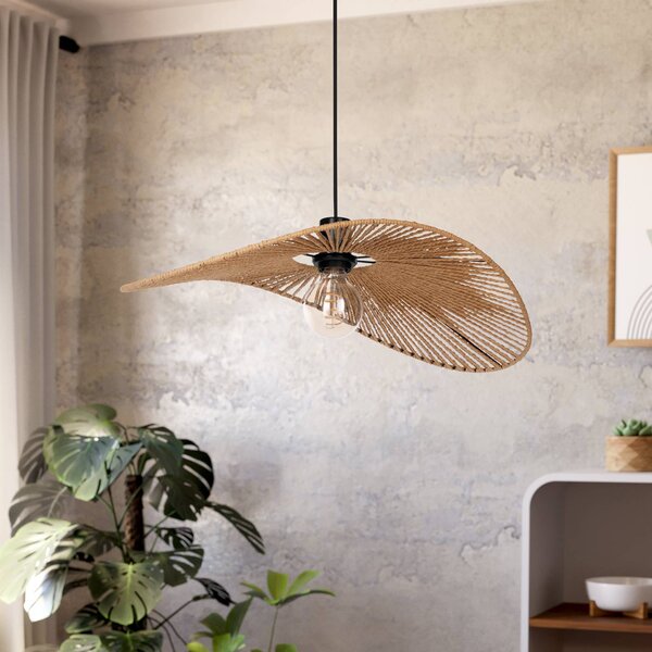 EGLO Lampa wisząca Siruela, możliwość ściemniania, brązowy / rdzawy, salon / jadalnia, papier / lunolit / lunopal