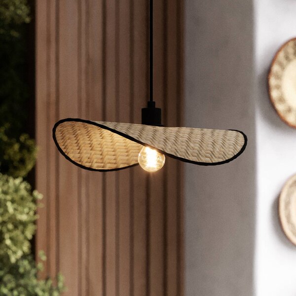 EGLO Lampa wisząca Marywell, możliwość ściemniania, jasne drewno, salon / jadalnia, bambus