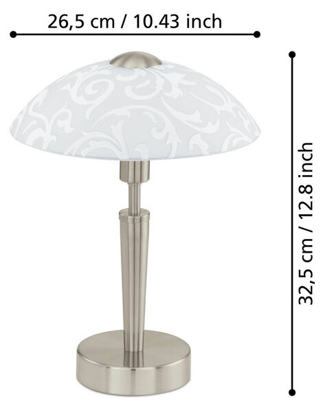 EGLO Lampa stołowa SOLO 1, możliwość ściemniania, aluminiowy / szary / cynkowy, salon / jadalnia, metal, nowoczesny