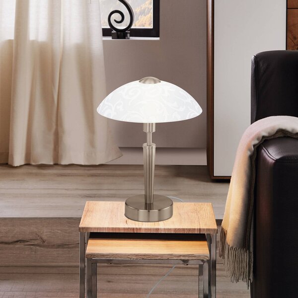 EGLO Lampa stołowa SOLO 1, możliwość ściemniania, aluminiowy / szary / cynkowy, salon / jadalnia, metal, nowoczesny