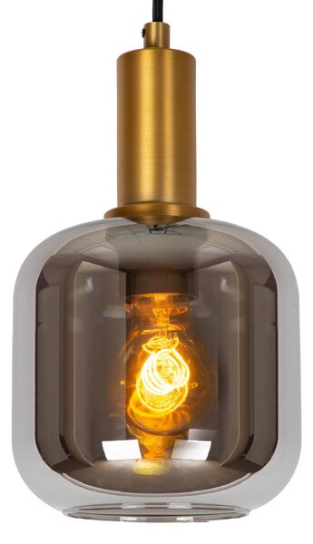 Lucide Lampa wisząca szklana Joanet, możliwość ściemniania, aluminiowy / szary / cynkowy, salon / jadalnia, szkło