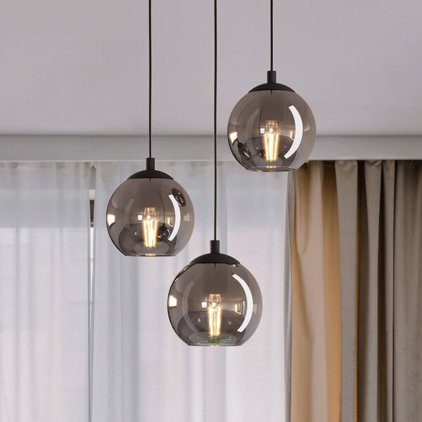 EGLO Lampa wisząca Ariscani, możliwość ściemniania, czarny, salon / jadalnia, szkło, nowoczesny