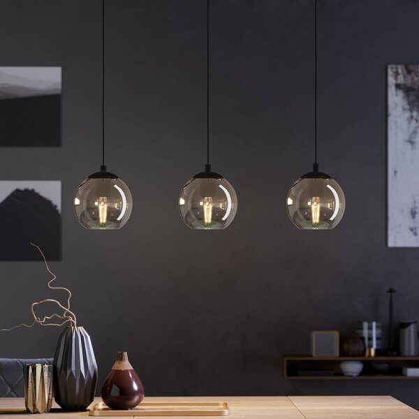 EGLO Lampa wisząca Ariscani, możliwość ściemniania, czarny, salon / jadalnia, szkło, nowoczesny
