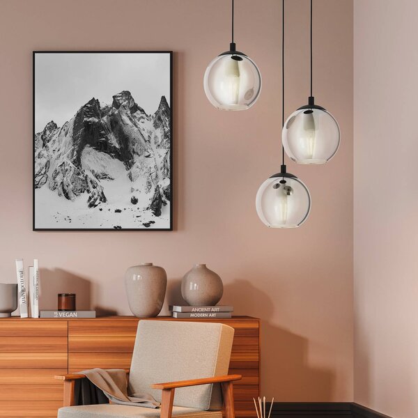 EGLO Lampa wisząca Ariscani, możliwość ściemniania, czarny, salon / jadalnia, szkło, nowoczesny