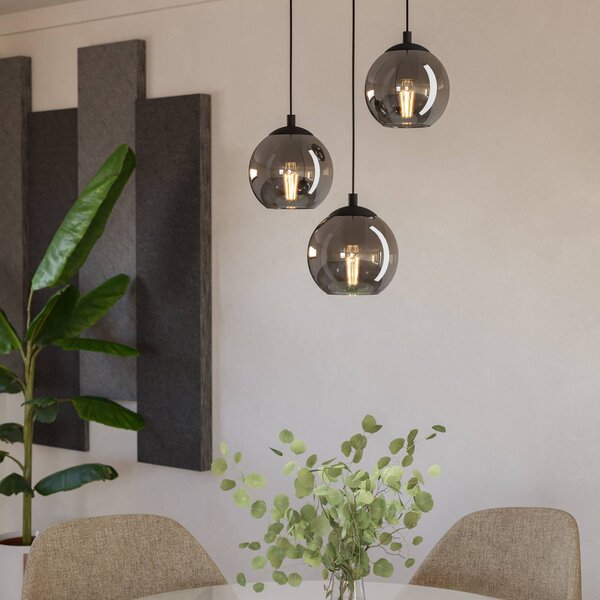 EGLO Lampa wisząca Ariscani, możliwość ściemniania, czarny, salon / jadalnia, szkło, nowoczesny