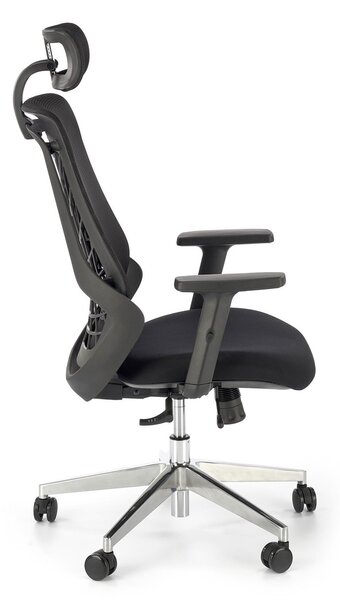 Czarny ergonomiczny fotel obrotowy z regulacją wysokości siedziska L9-E83