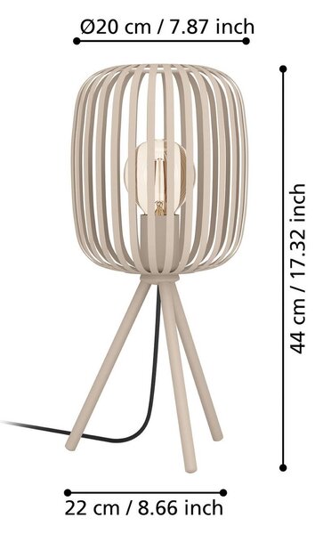 EGLO Lampa stołowa Romazzina, kremowy / amber, salon / jadalnia, metal, nowoczesny