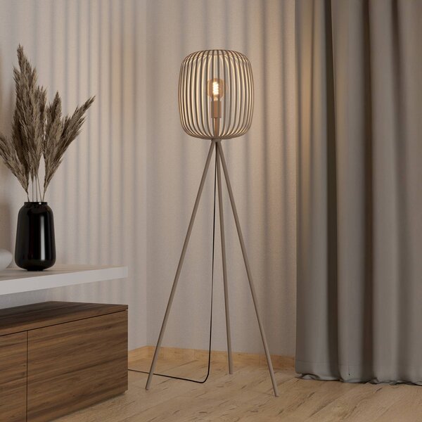 EGLO Lampa stojąca Romazzina, kremowy / amber, salon / jadalnia, metal, nowoczesny