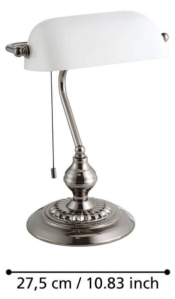 EGLO Lampa stołowa BANKER, aluminiowy / szary / cynkowy, salon / jadalnia, metal, antyczny