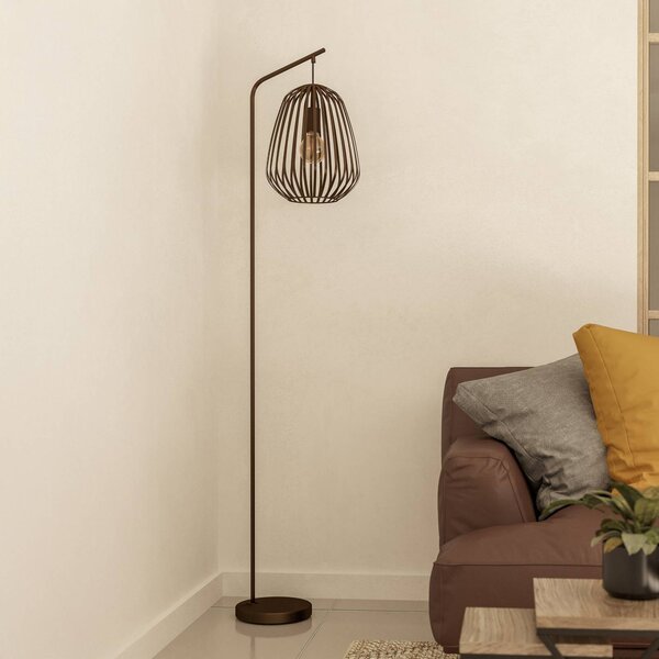 EGLO Lampa stojąca Espinal, brązowy / mosiężny, salon / jadalnia, metal, nowoczesny