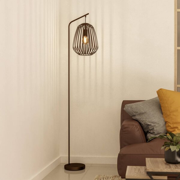 EGLO Lampa stojąca Espinal, brązowy / mosiężny, salon / jadalnia, metal, nowoczesny