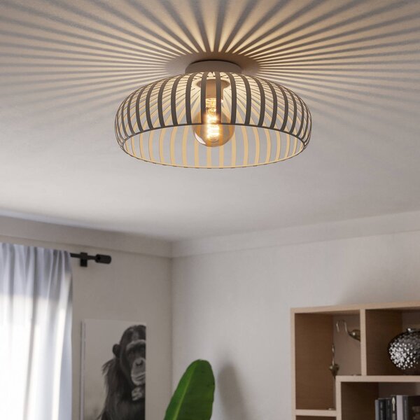 EGLO Lampa sufitowa Mogano 3, możliwość ściemniania, kremowy / amber, salon / jadalnia, metal, nowoczesny