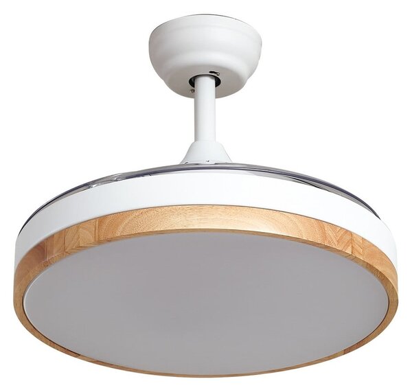 Wentylator sufitowy LED Oras, biały, DC, cichy, Ø 107 cm – Lindby Lindby, Oras, biały, salon, tworzywo sztuczne, nowoczesny