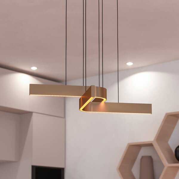EGLO Żyrandol LED Smart Folcino-Z, kolor brązowy, 64 cm, CCT możliwość ściemniania, brązowy / mosiężny, salon / jadalnia, metal, nowoczesny
