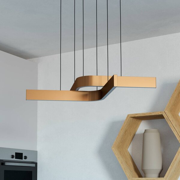 EGLO Żyrandol LED Smart Folcino-Z, kolor brązowy, 64 cm, CCT możliwość ściemniania, brązowy / mosiężny, salon / jadalnia, metal, nowoczesny