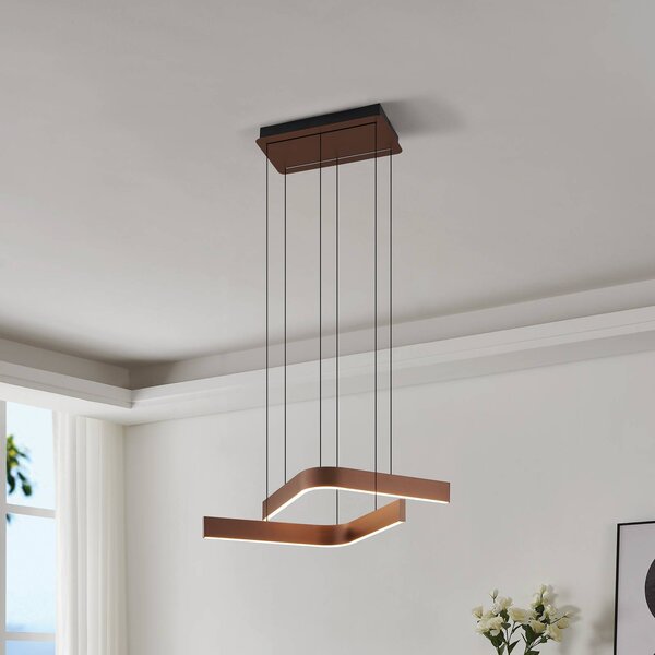 EGLO Żyrandol LED Smart Folcino-Z, kolor brązowy, 64 cm, CCT możliwość ściemniania, brązowy / mosiężny, salon / jadalnia, metal, nowoczesny