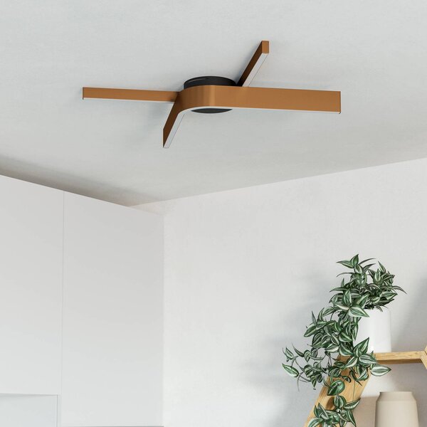 EGLO Inteligentna lampa sufitowa LED Folcino-Z, kolor brązowy, 64 cm, CCT możliwość ściemniania, brązowy / mosiężny, salon / jadalnia, metal, nowoczesny