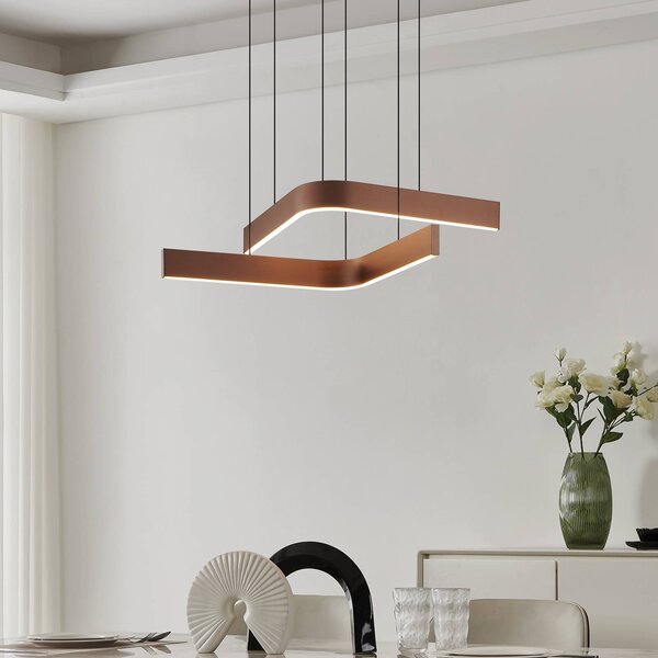 EGLO Żyrandol LED Smart Folcino-Z, kolor brązowy, 64 cm, CCT możliwość ściemniania, brązowy / mosiężny, salon / jadalnia, metal, nowoczesny