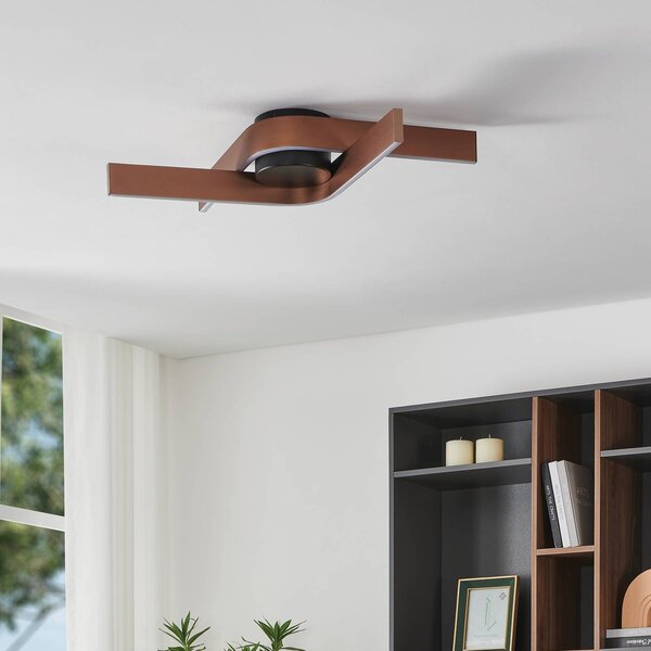EGLO Inteligentna lampa sufitowa LED Folcino-Z, kolor brązowy, 64 cm, CCT możliwość ściemniania, brązowy / mosiężny, salon / jadalnia, metal, nowoczesny