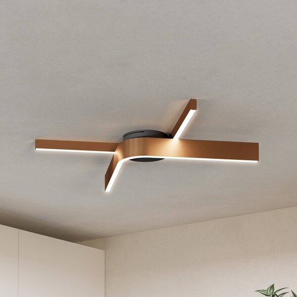 EGLO Inteligentna lampa sufitowa LED Folcino-Z, kolor brązowy, 64 cm, CCT możliwość ściemniania, brązowy / mosiężny, salon / jadalnia, metal, nowoczesny