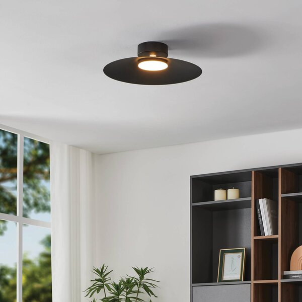 EGLO Inteligentna lampa sufitowa LED Conomavilla-Z, czarna Ø 45 cm CCT RGB możliwość ściemniania, czarny, salon / jadalnia, metal, nowoczesny